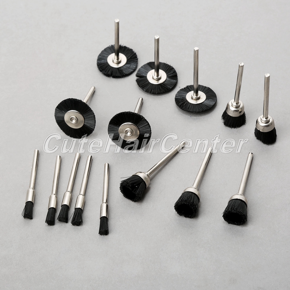 15Pc Nylon Steel Polishing Wheel Buffing Cup Flat Pen Brushes for