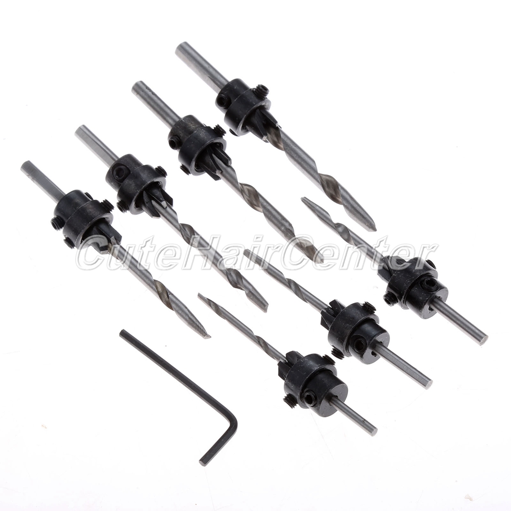 22Pcs 512 Carpentry Countersink Woodwork Drill Bit Drilling Pilot Holes Tool eBay