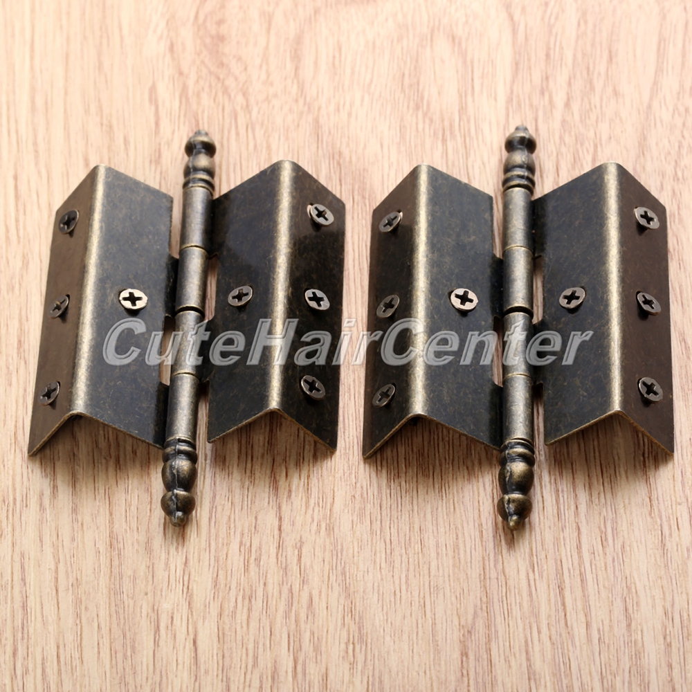 Antique Hardware Bronze Tone Luggage Crown Hinges Cabinets Door