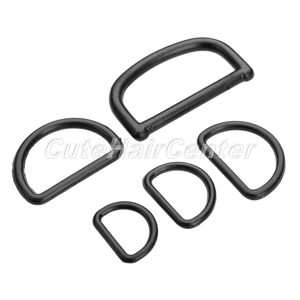 5Sizes D Ring Adjustable Buckles Black Color Plastic For Backpack Bag